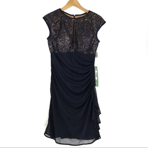 NWT DJ Jaz Blue Sequined Sleeveless Sheath Dress Size 8 Formal Wedding  Party - Picture 1 of 4